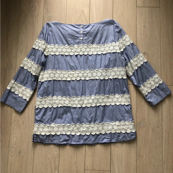 Banana Republic Blue Lace Detailed Top - Picture 3 of 12